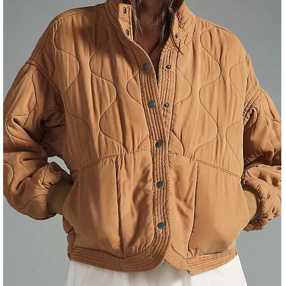 Anthropologie x Blank NYC Chai Tea Quilted Chore Fisherman Jacket S - Picture 2 of 8